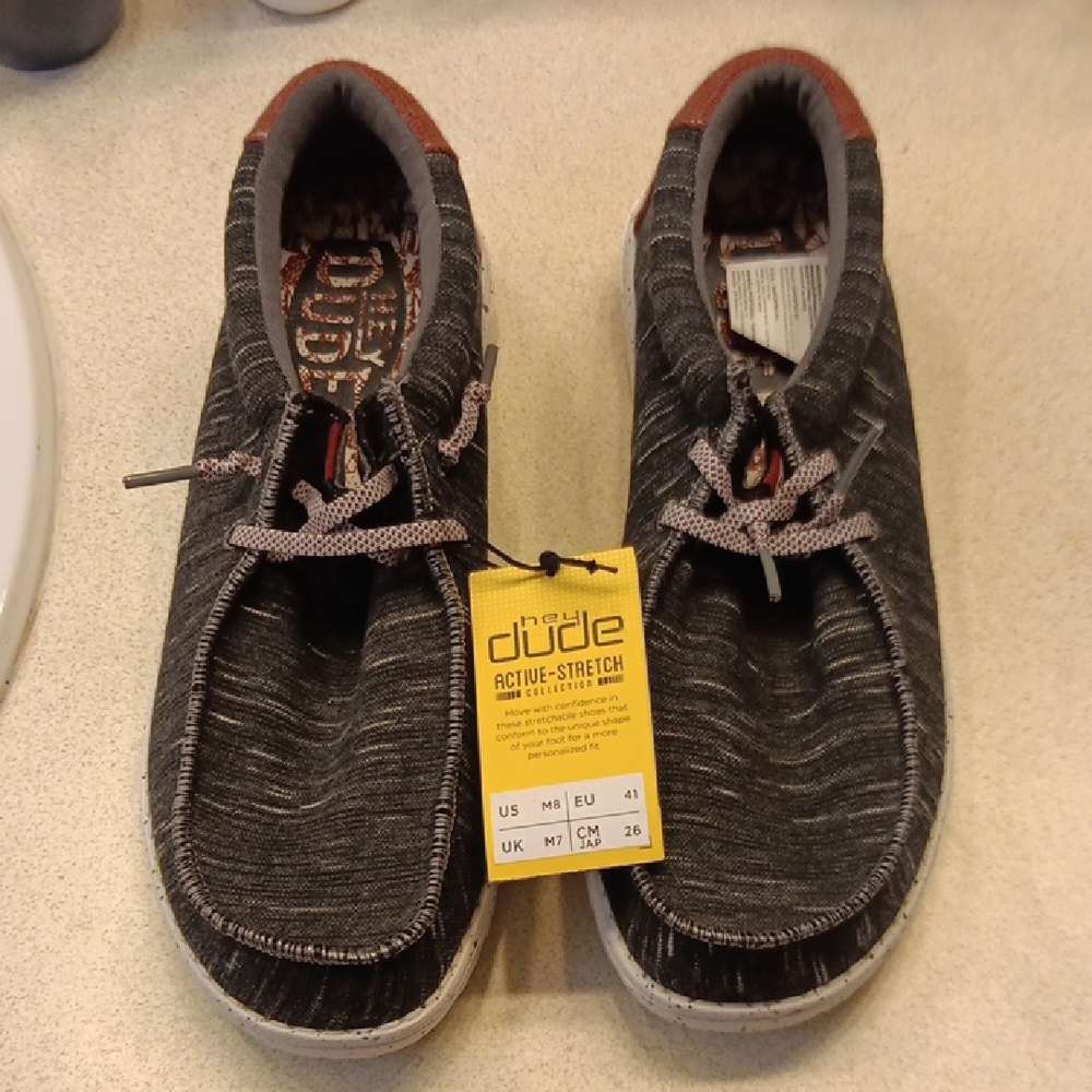 Hey Dude Charcoal Stretch Shoes